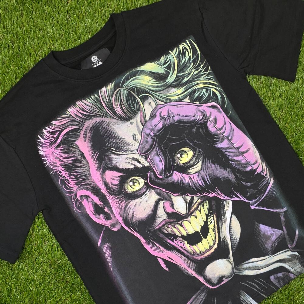 DC Comics Batman x The Joker Graphic Crewneck T-Shirt Men's Sz Medium Black Tee